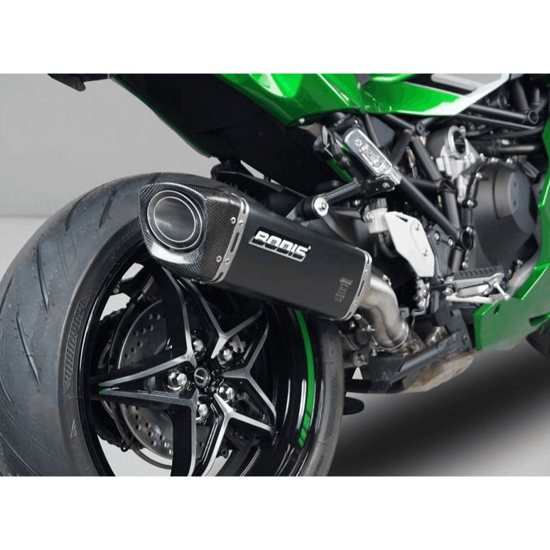 Kawasaki Ninja H2SX + H2SX-SE Modell 2018-2021 / Bodis V4-M-CA Slip/On  Auspuff / Edelstahl schwarz / KH2SX-002