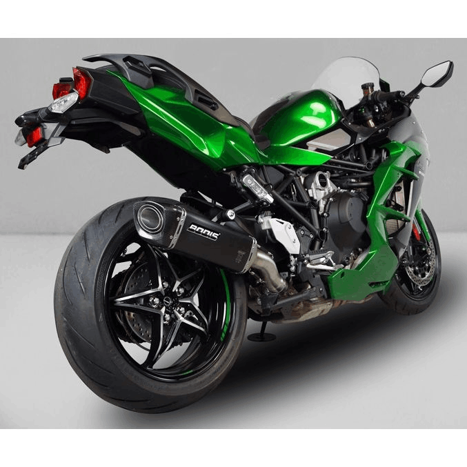 Kawasaki Ninja H2SX + H2SX-SE Modell 2018-2021 / Bodis V4-M-CA Slip/On  Auspuff / Edelstahl schwarz / KH2SX-002