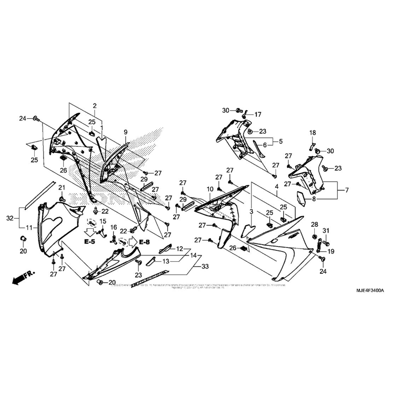 CBR 650 F Modell 20142016 / Seitenverkleidung rechts / original Honda